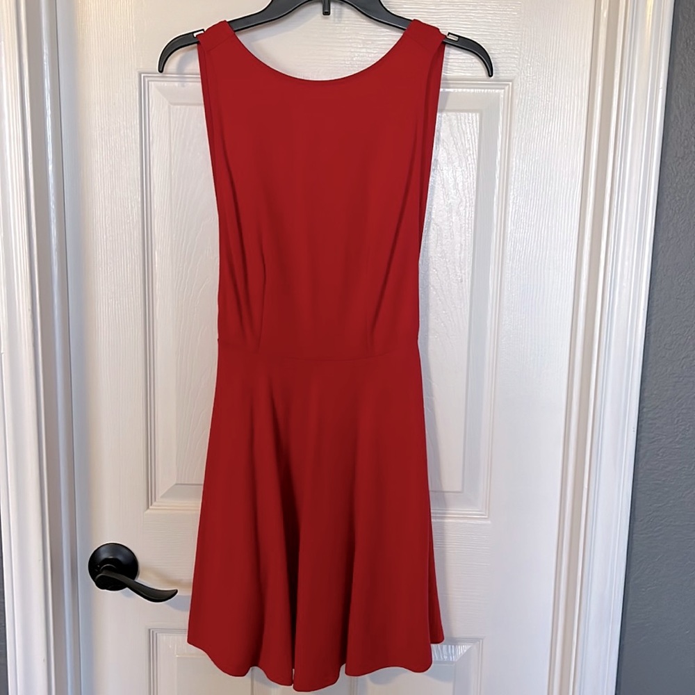 American Apparel Red Sleeveless Ponte Skater Dress